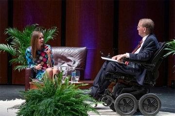 Congressman Langevin and Jen Easterly during their fireside chat